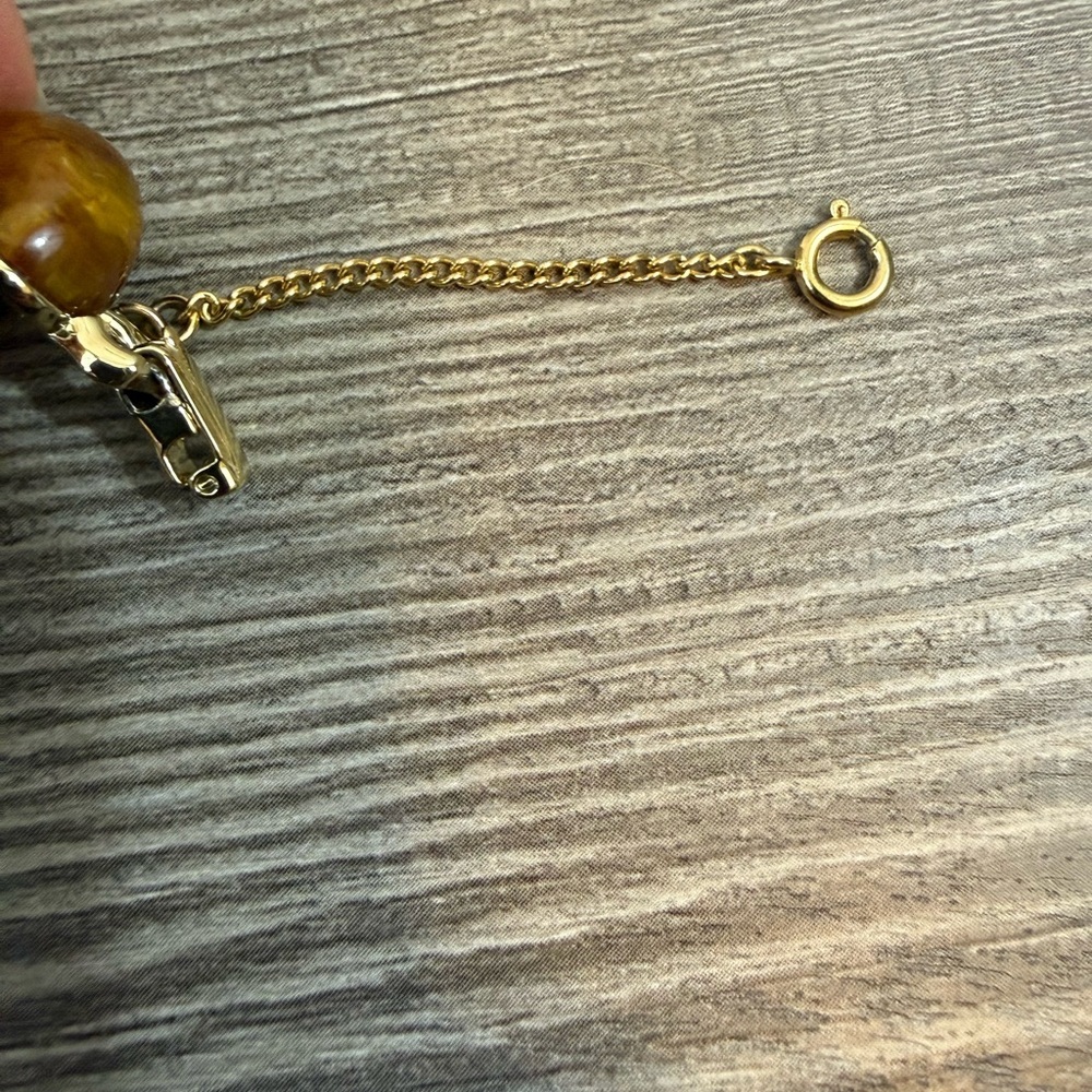 Vintage Bakelite Style Bracelet | Vintage Chained Bracelet  8.5” chain - Picture 7 of 10